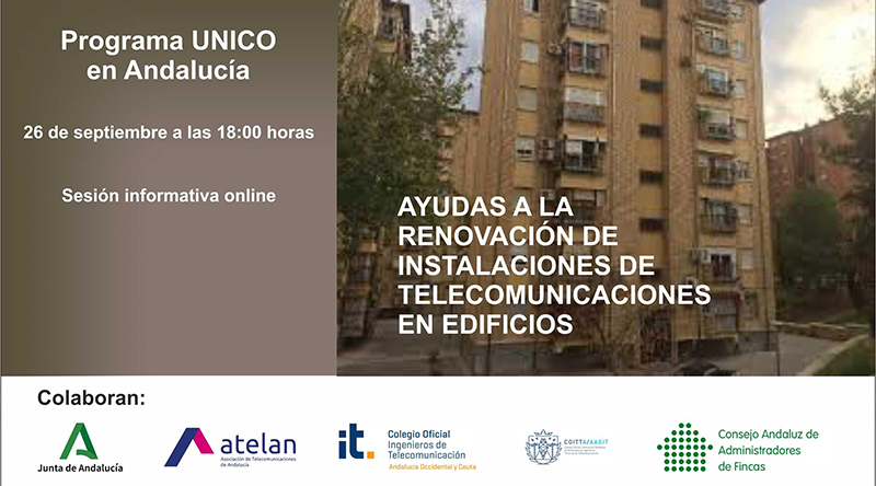 Sesión informativa online sobre ‘Ayudas a la renovación de instalaciones de telecomunicaciones en edificios’